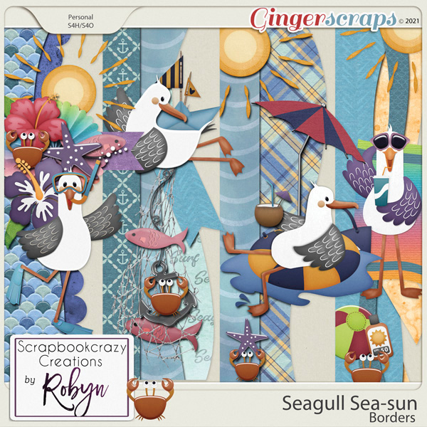 Seagull Sea-Sun Borders by Scrapbookcrazy Creations