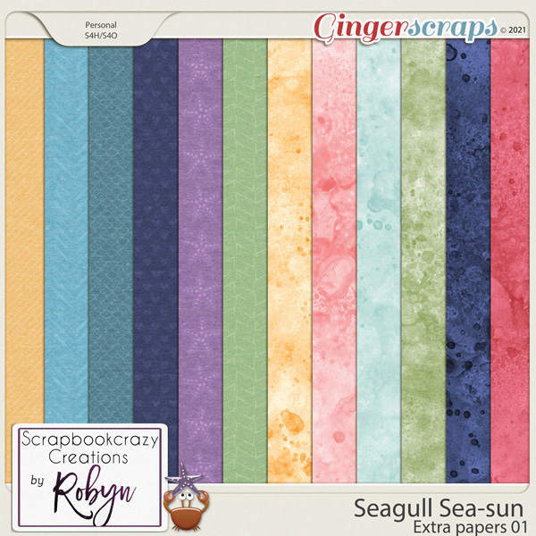 Seagull Sea-Sun Extra Paper Pack 01 by Scrapbookcrazy Creations