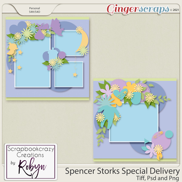 Spencer Storks Special Delivery Templates by Scrapbookcrazy Creations