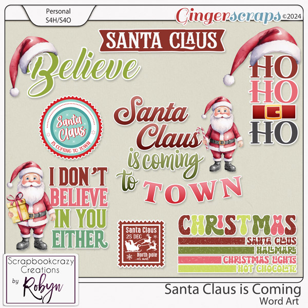 Santa Claus is Coming Word Art by Scrapbookcrazy Creations