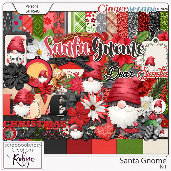 Santa Gnome Kit by Scrapbookcrazy Creations