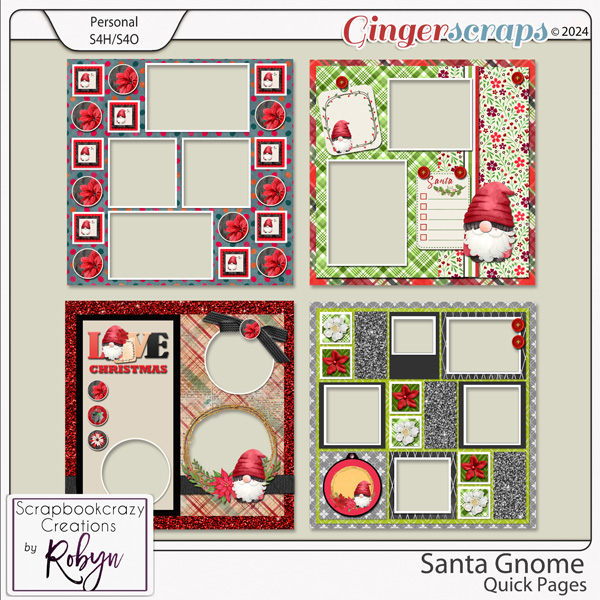 Santa Gnome Quick Pages by Scrapbookcrazy Creations