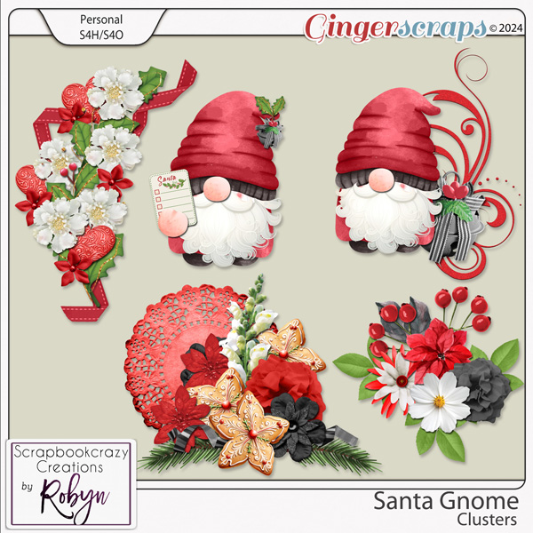 Santa Gnome Clusters by Scrapbookcrazy Creations