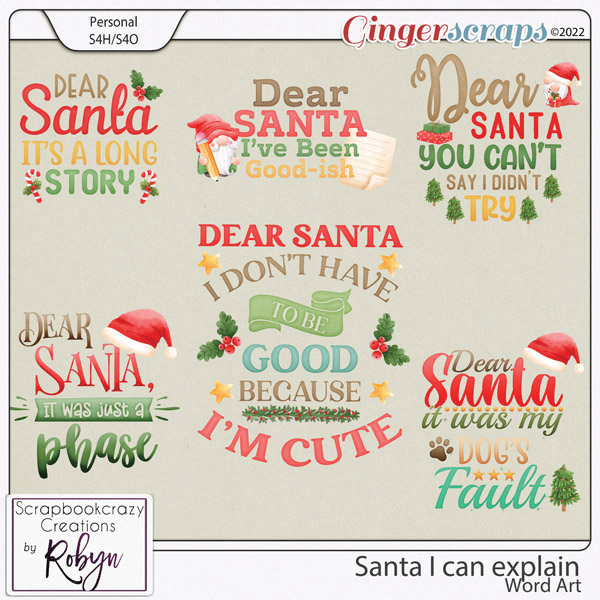 Santa I can explain Word Art by Scrapbookcrazy Creations