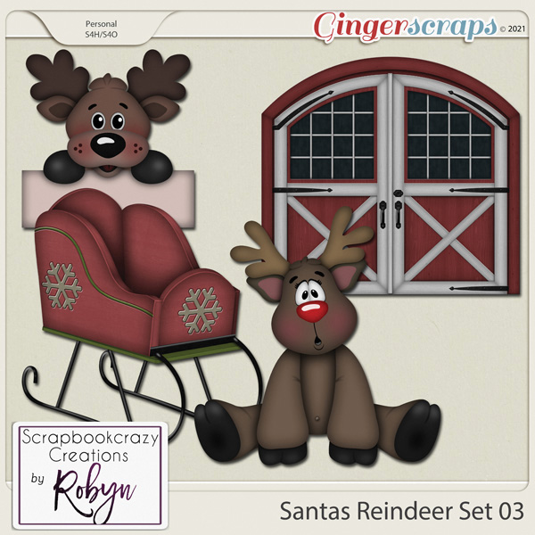 Santas Reindeer Set 03 by Scrapbookcrazy Creations