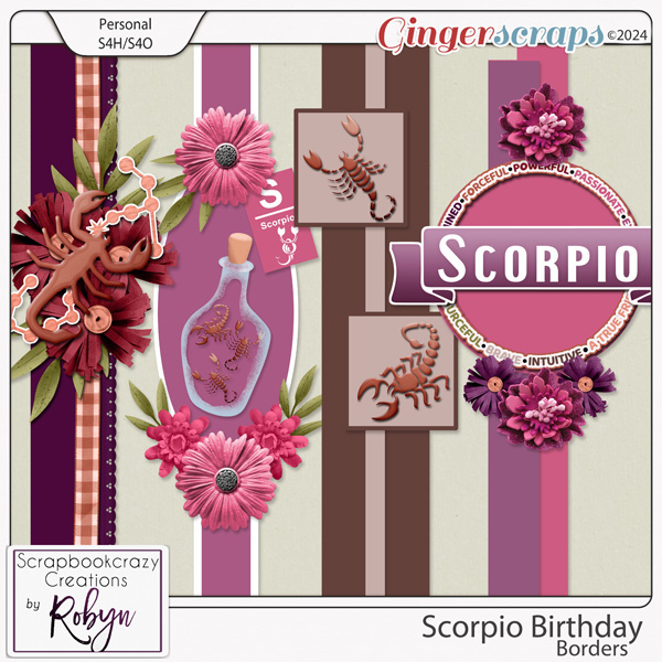 Scorpio Birthday Borders by Scrapbookcrazy Creations