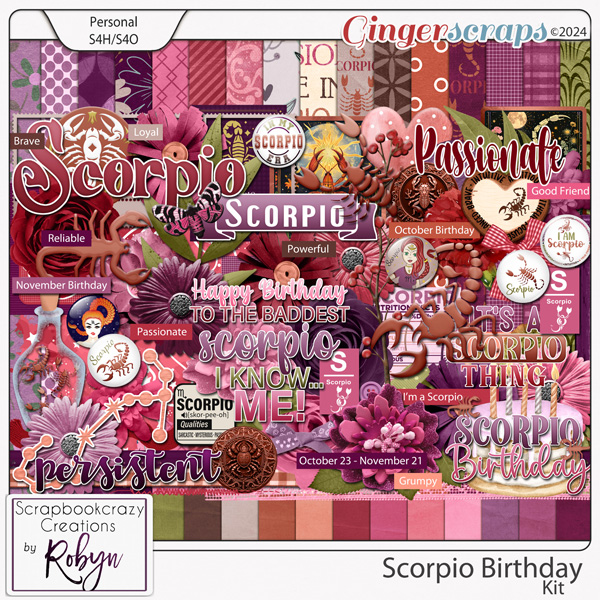 Scorpio Birthday Kit by Scrapbookcrazy Creations
