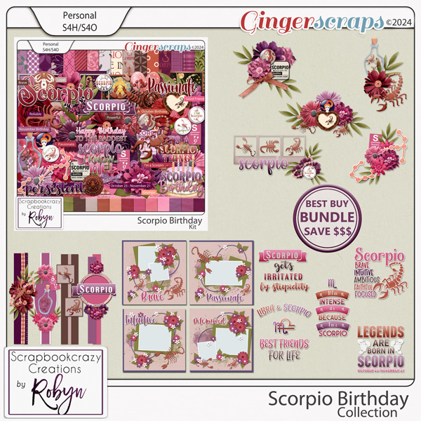 Scorpio Birthday Collection by Scrapbookcrazy Creations