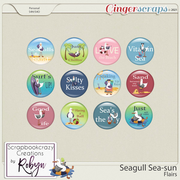 Seagull Sea-Sun Flairs by Scrapbookcrazy Creations