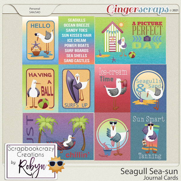 Seagull Sea-Sun Journal Cards by Scrapbookcrazy Creations
