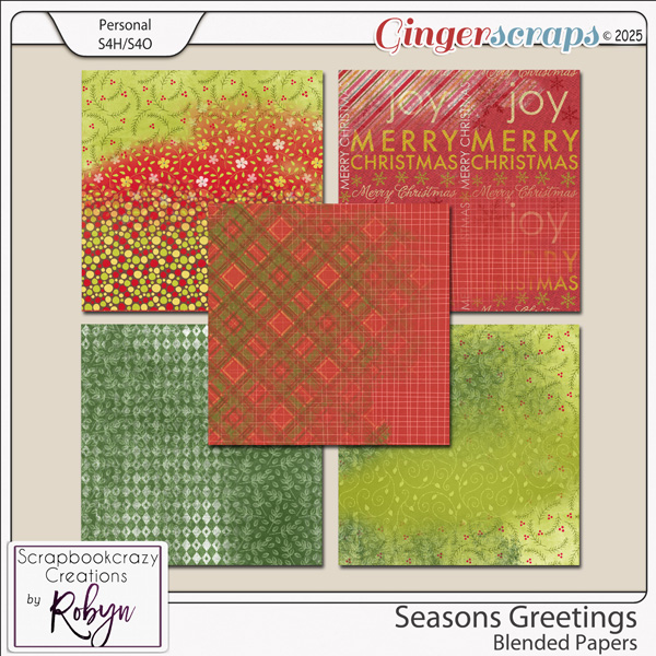 Seasons Greetings Blended Papers by Scrapbookcrazy Creations