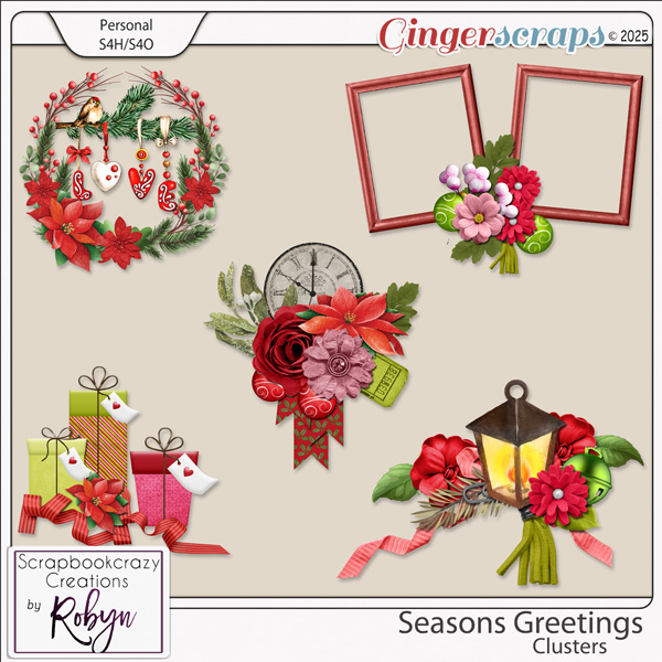 Seasons Greetings Clusters by Scrapbookcrazy Creations