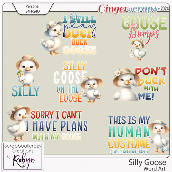 Silly Goose Word Art by Scrapbookcrazy Creations