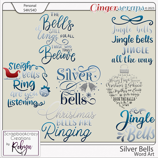 Silver Bells Word Art by Scrapbookcrazy Creations