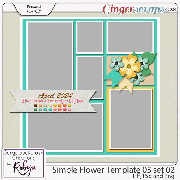 Simple Flower Tempate 05 Set 02 by Scrapbookcrazy Creations