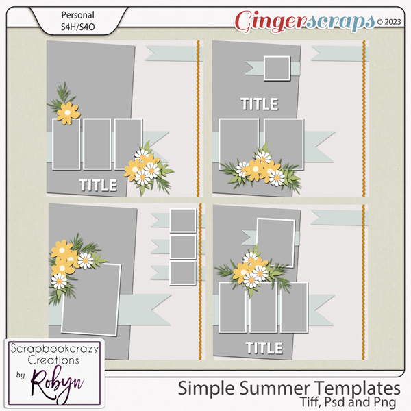 Simple Summer Templates by Scrapbookcrazy Creations
