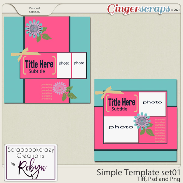 Simple Template set01 by Scrapbookcrazy Creations