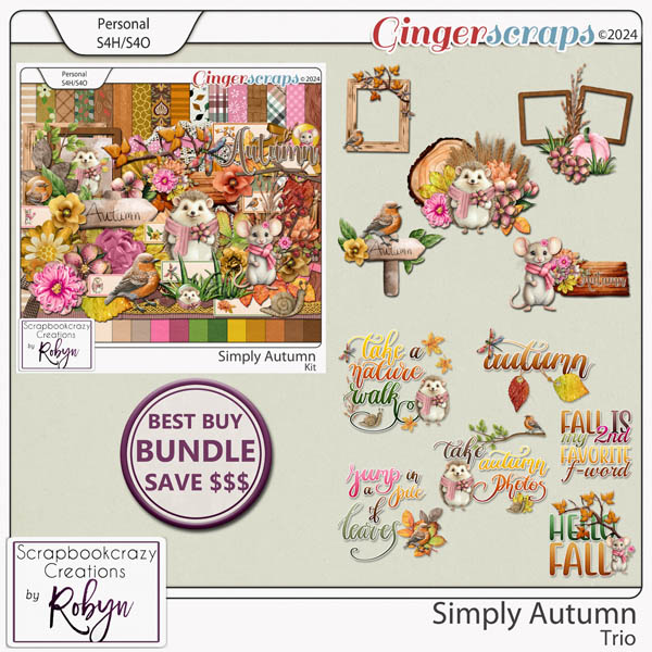 Simply Autumn Trio by Scrapbookcrazy Creations