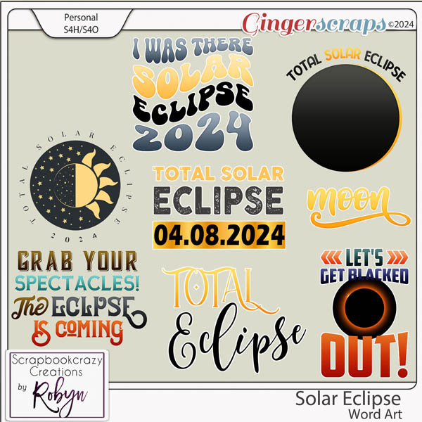 Solar Eclipse Word Art by Scrapbookcrazy Creations