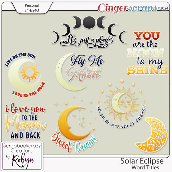 Solar Eclipse Word Titles by Scrapbookcrazy Creations