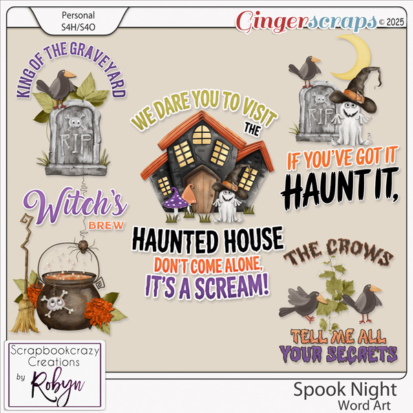 Spook Night Word Art by Scrapbookcrazy Creations