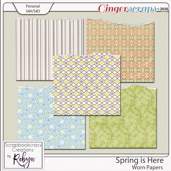 Spring is Here Worn papers by Scrapbookcray Creations