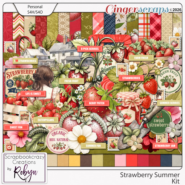 Strawberry Summer Kit by Scrapbookcrazy Creations