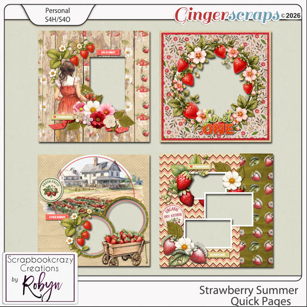 Strawberry Summer Quick Pages by Scrapbookcrazy Creations