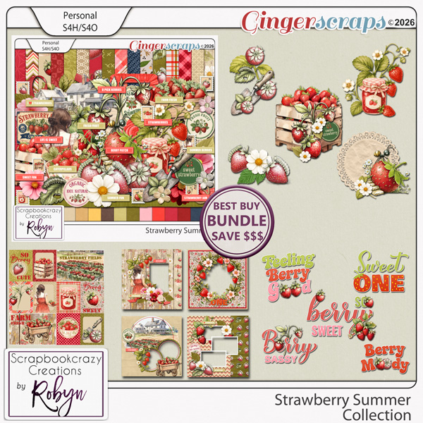 Strawberry Summer Collection by Scrapbookcrazy Creations