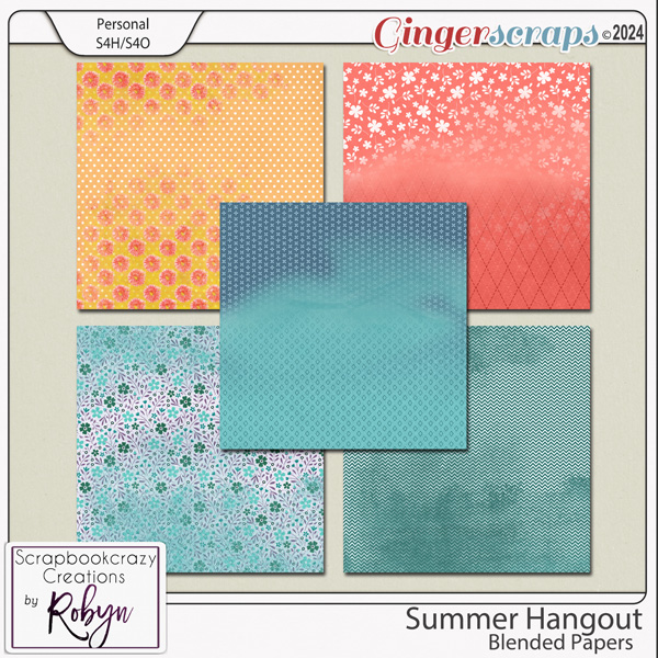 Summer Hangout Blended Papers by Scrapbookcrazy Creations