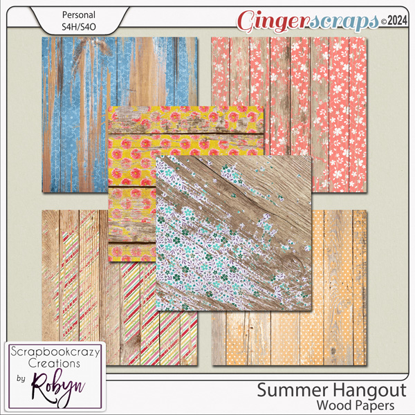 Summer Hangout Wood Papers by Scrapbookcrazy Creations