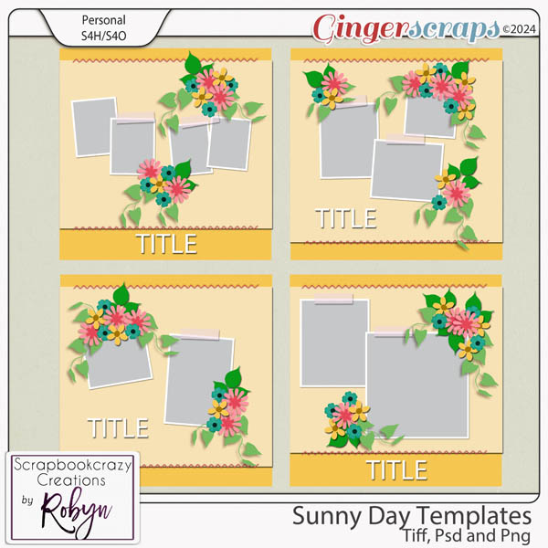 Sunny Day Templates 01-04 by Scrapbookcrazy Creations