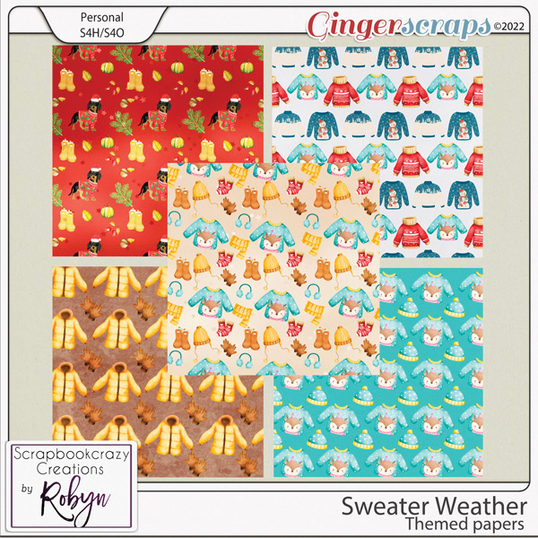 Sweater Weather Themed Papers by Scrapbookcrazy Creations