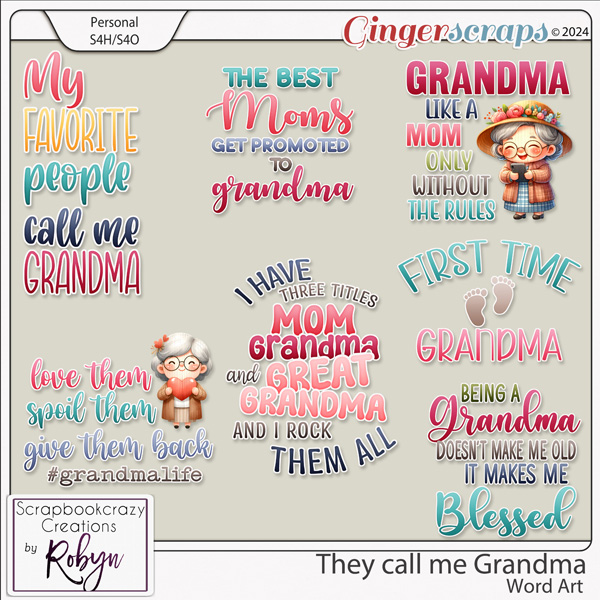 They call me Grandma Word Art by Scrapbookcrazy Creations