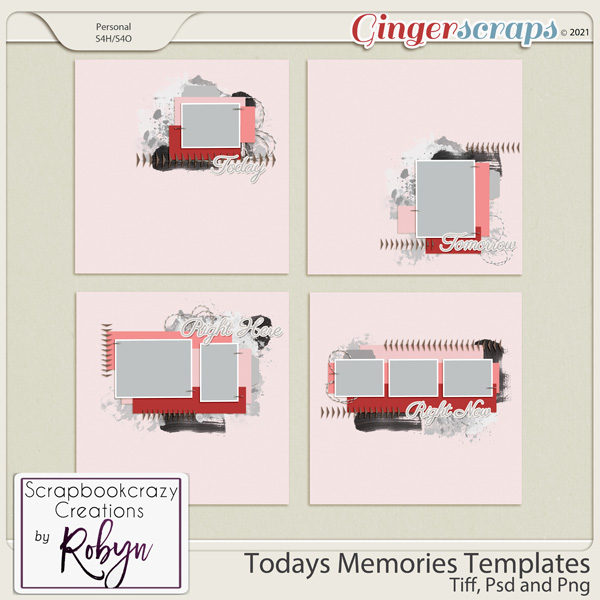 Todays Memories Templates by Scrapbookcrazy Creations