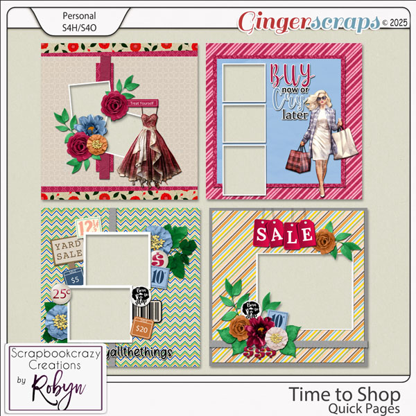 Time to Shop Quick Pages by Scrapbookcrazy Creations
