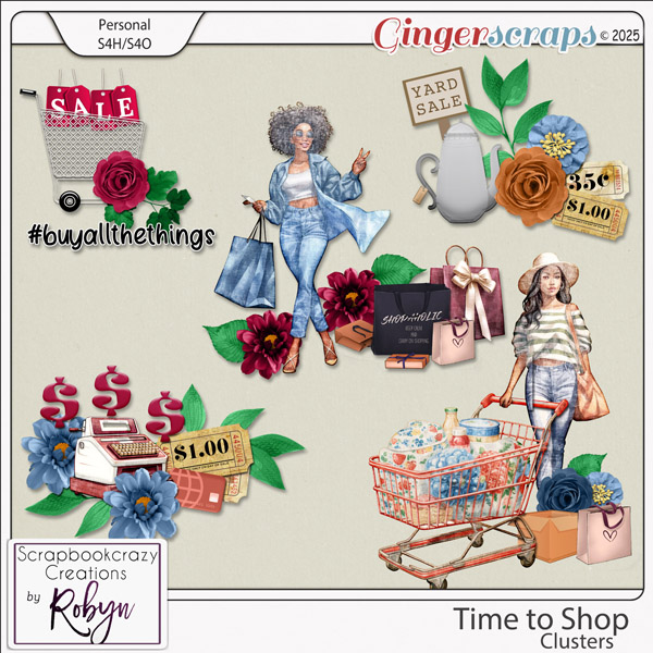 Time to Shop Clusters by Scrapbookcrazy Creations