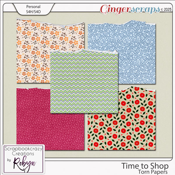 Time to Shop Torn Papers by Scrapbookcrazy Creations