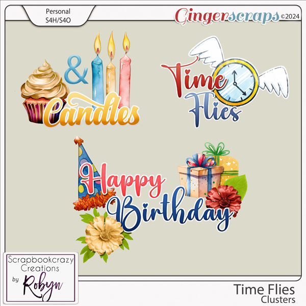 Time Flies Clusters by Scrapbookcrazy Creations