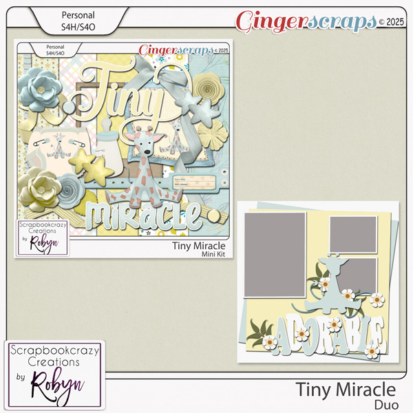 Tiny Miracle Mini Kit and Template Duo by Scrapbookcrazy Creations