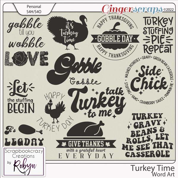 Turkey Time Word Art by Scrapbookcrazy Creations