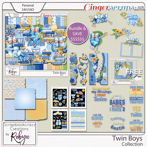 Twin Boys Collection by Scrapbookcrazy Creations