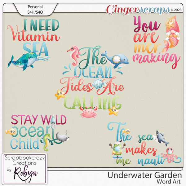 Underwater Garden Word Art by Scrapbookcrazy Creations