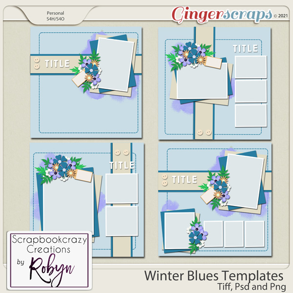 Winter Blues Templates by Scrapbookcrazy Creations