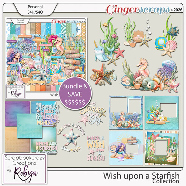 Wish upon a Starfish Collection by Scrapbookcrazy Creations