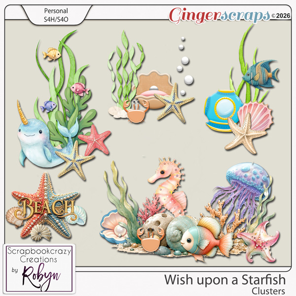 Wish upon a Starfish Clusters by Scrapbookcrazy Creations