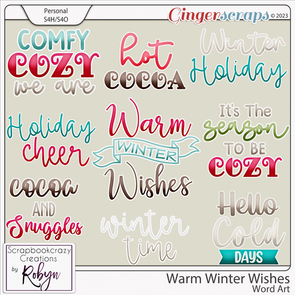 Warm Winter Wishes Word Art by Scrapbookcrazy Creations
