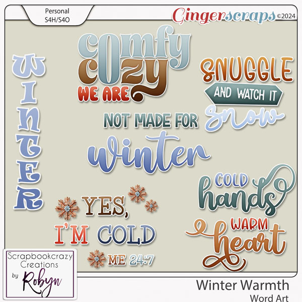 Winter Warmth Word Art by Scrapbookcrazy Creations