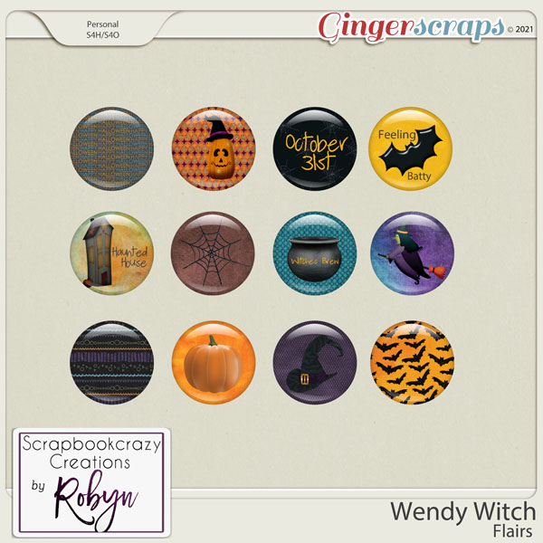 Wendy Witch Flairs by Scrapbookcrazy Creations