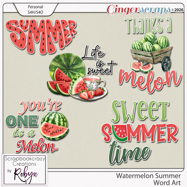 Watermelon Summer Word Art by Scrapbookcrazy Creations